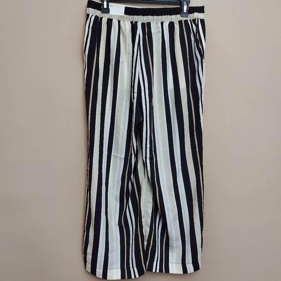 Ann Taylor Loft striped wide leg cropped pants - Picture 4 of 8